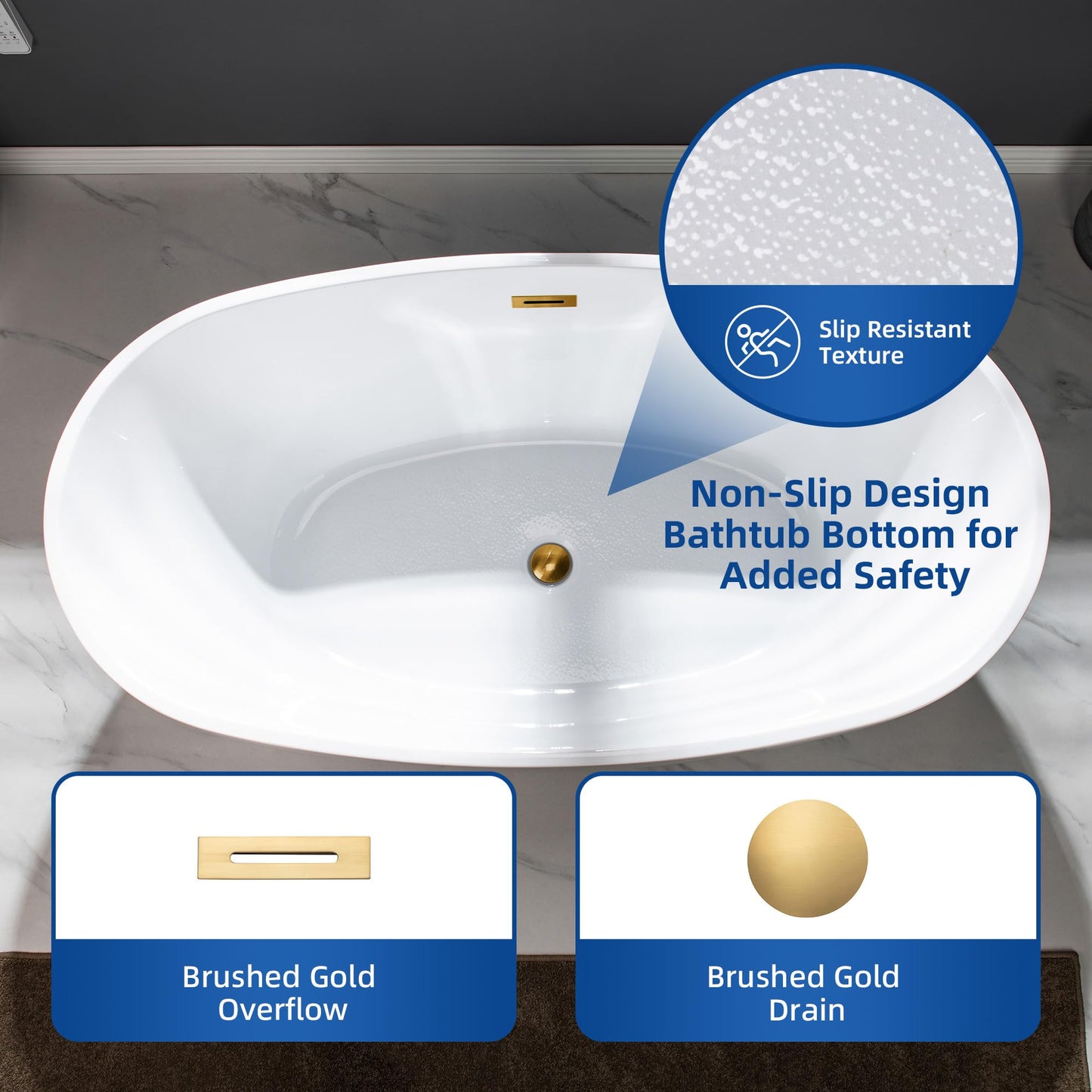 59" WOODBRIDGE Tub - White