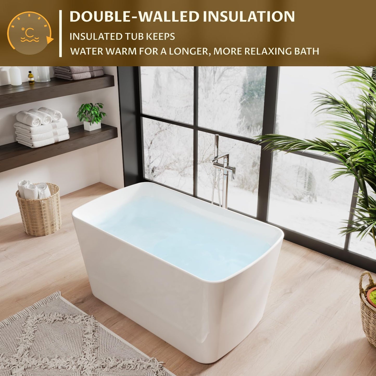 59" Freestanding Tub - White