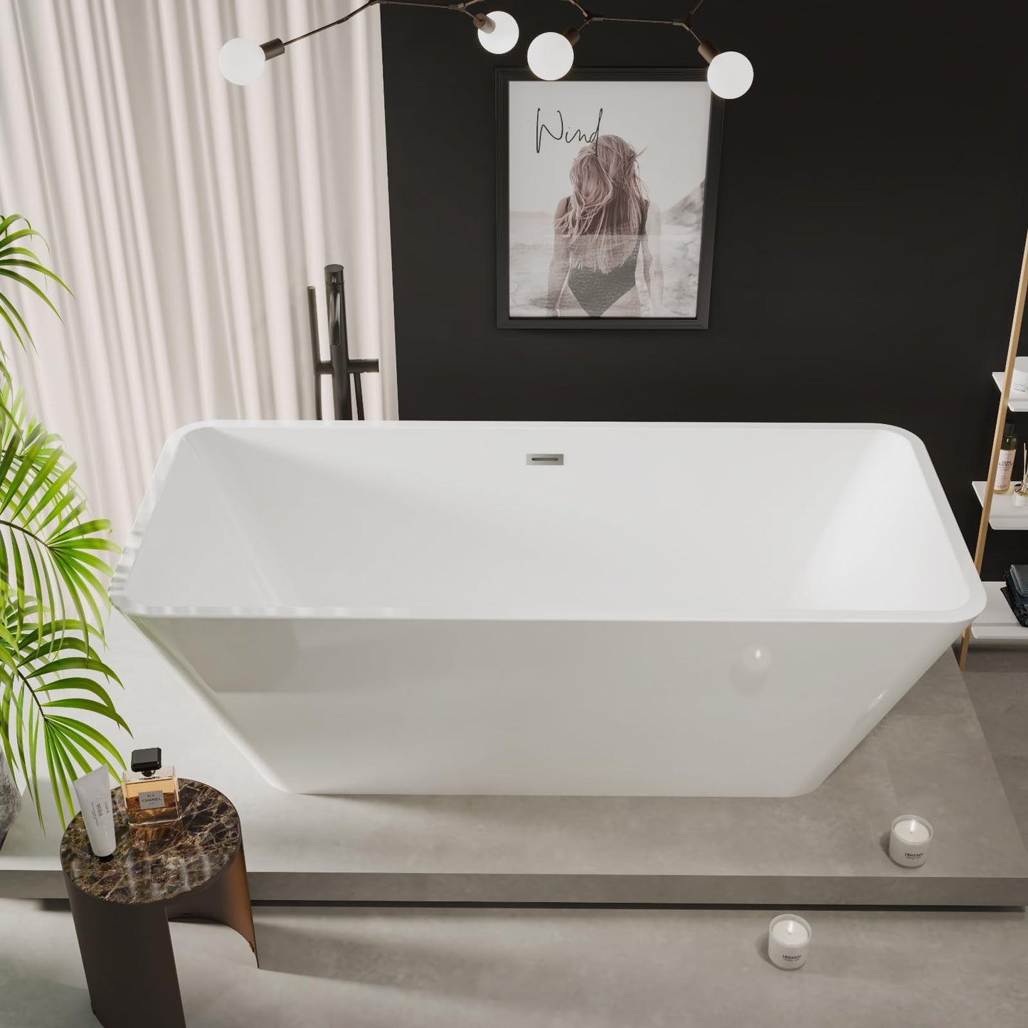 59" Freestanding Tub - White