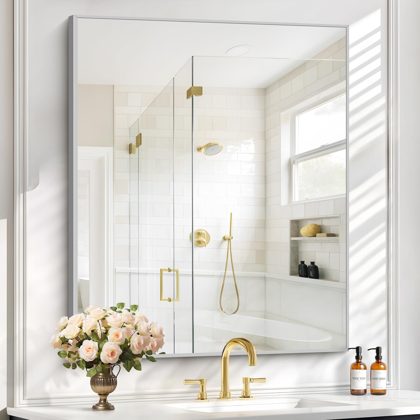 40x48 Black Bathroom Mirror