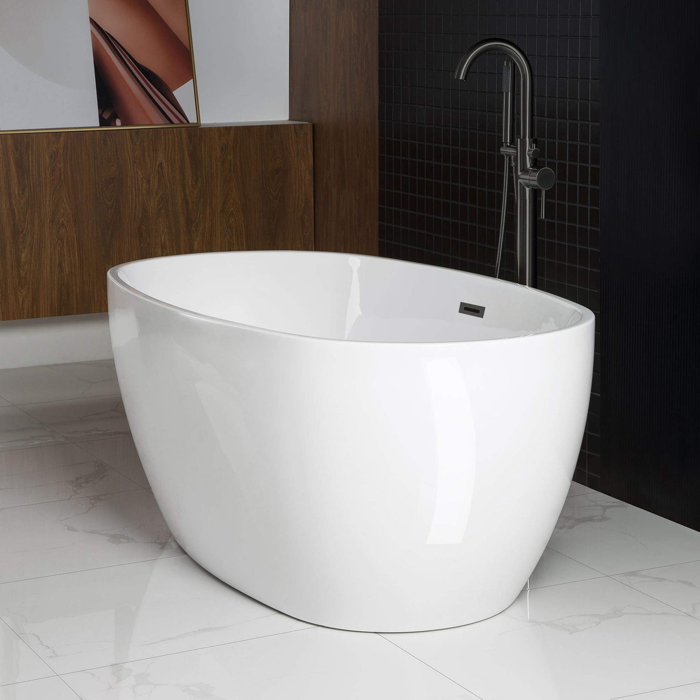 59" WOODBRIDGE Tub - White