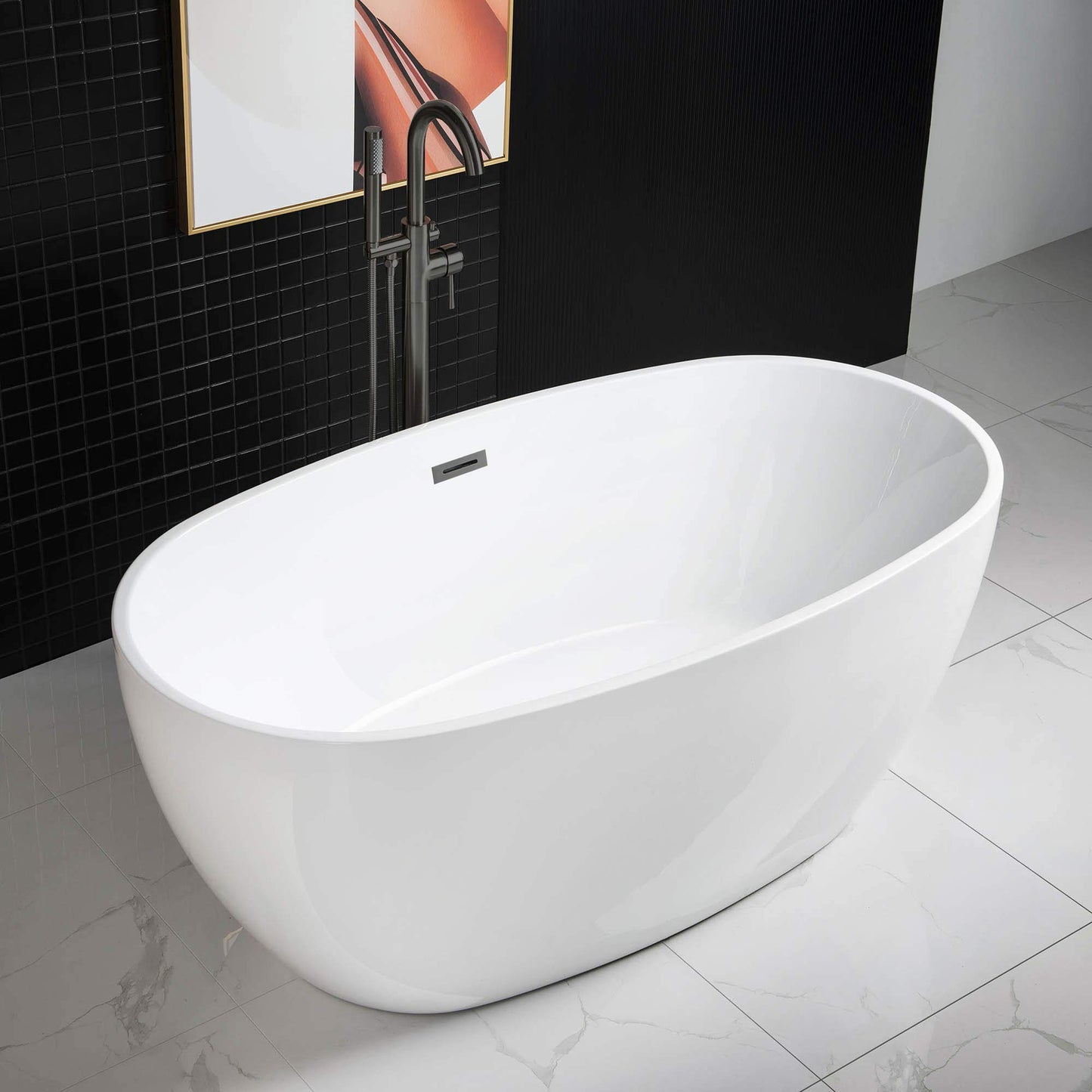59" WOODBRIDGE Tub - White