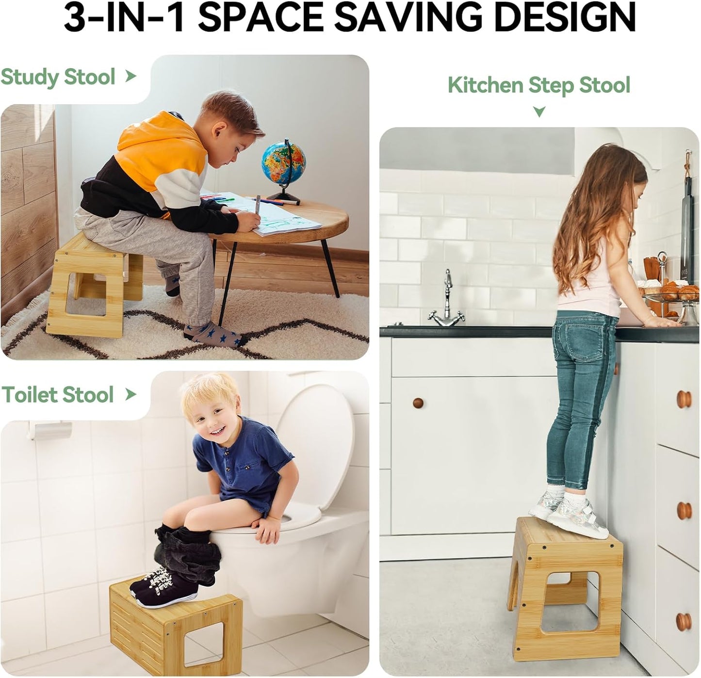 Toddler Toilet Stool – 3-in-1, 9"