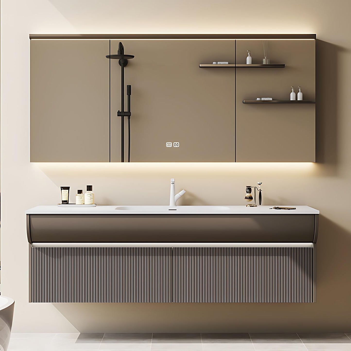 72" Vanity with LED Mirror