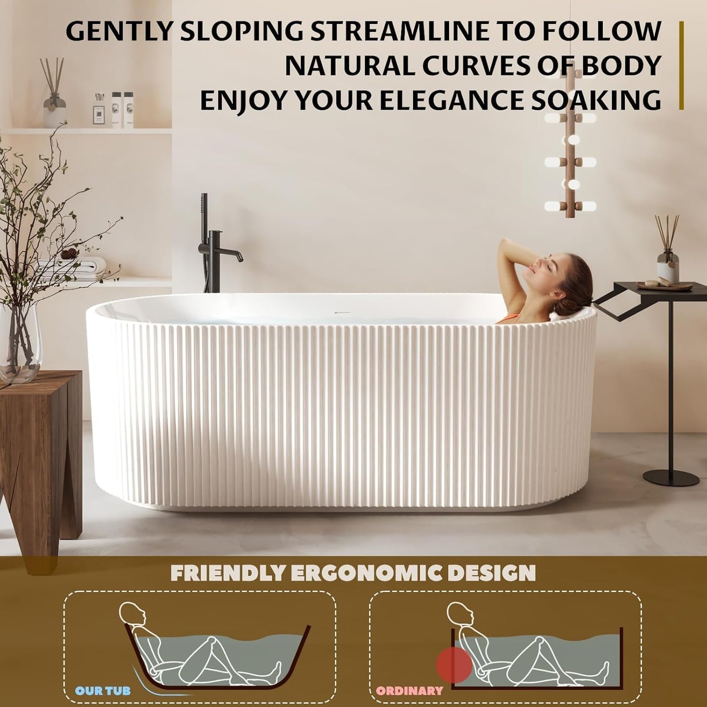 59" Freestanding Tub - White