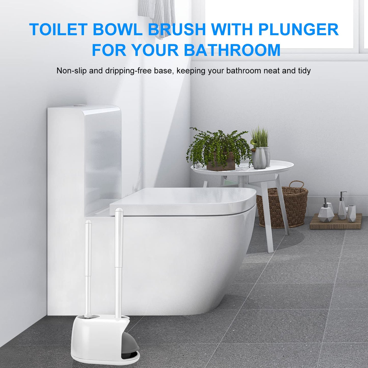 SetSail Toilet Brush & Plunger Combo, Black