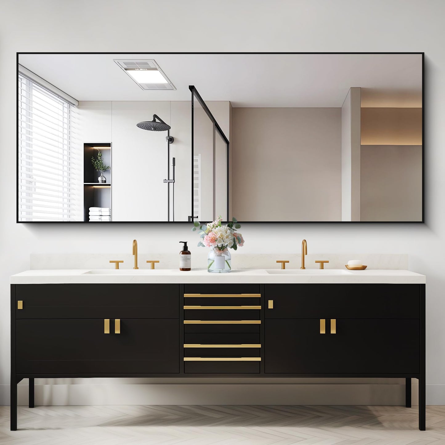 40x48 Black Bathroom Mirror
