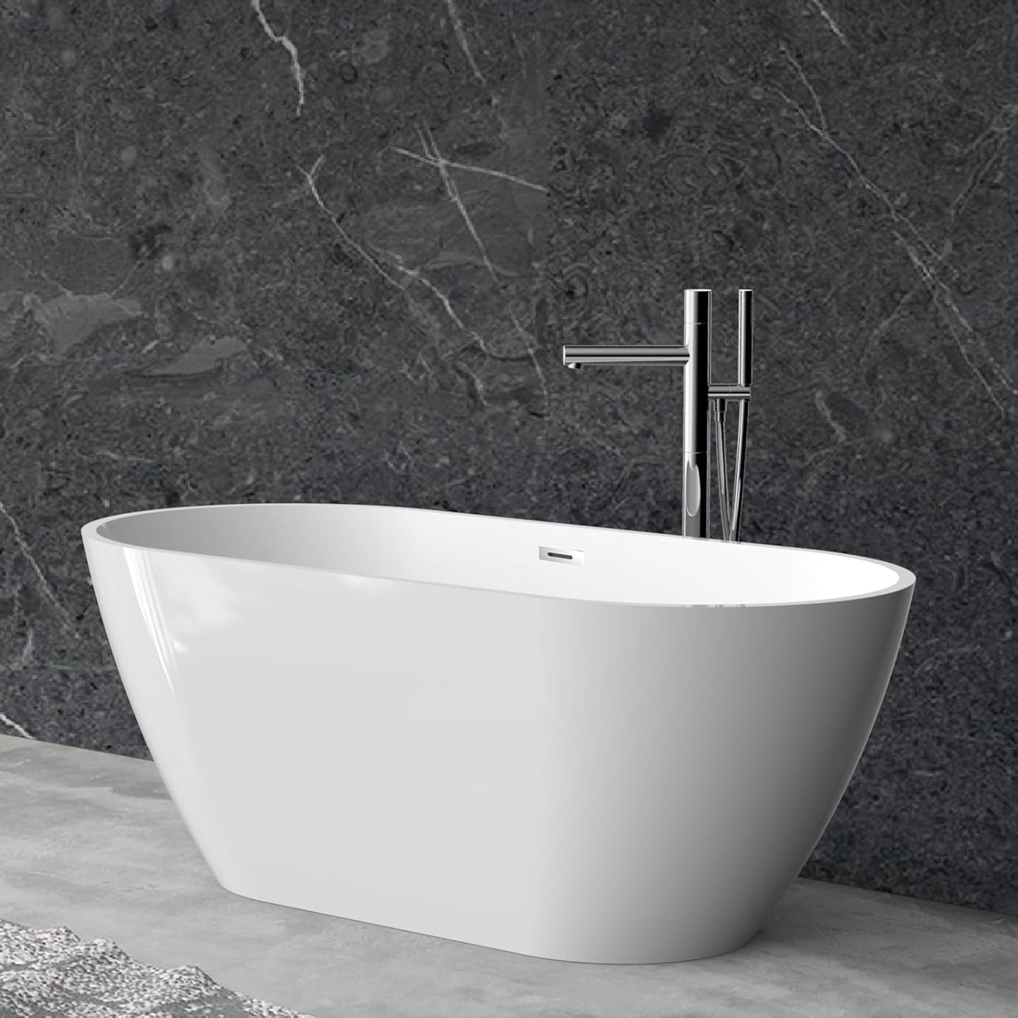 59" Freestanding Tub - White