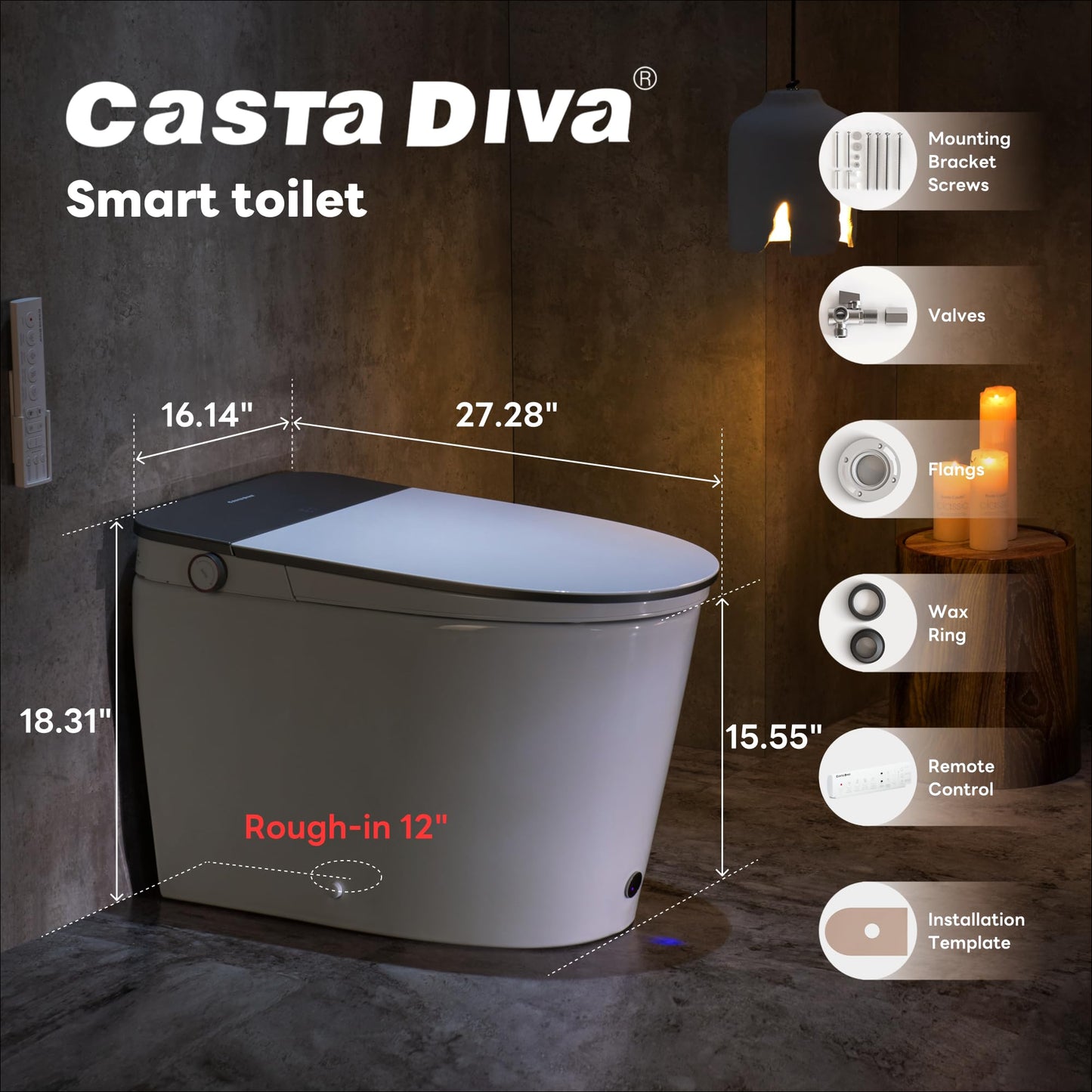 Casta Diva Smart Toilet – Bidet, Black