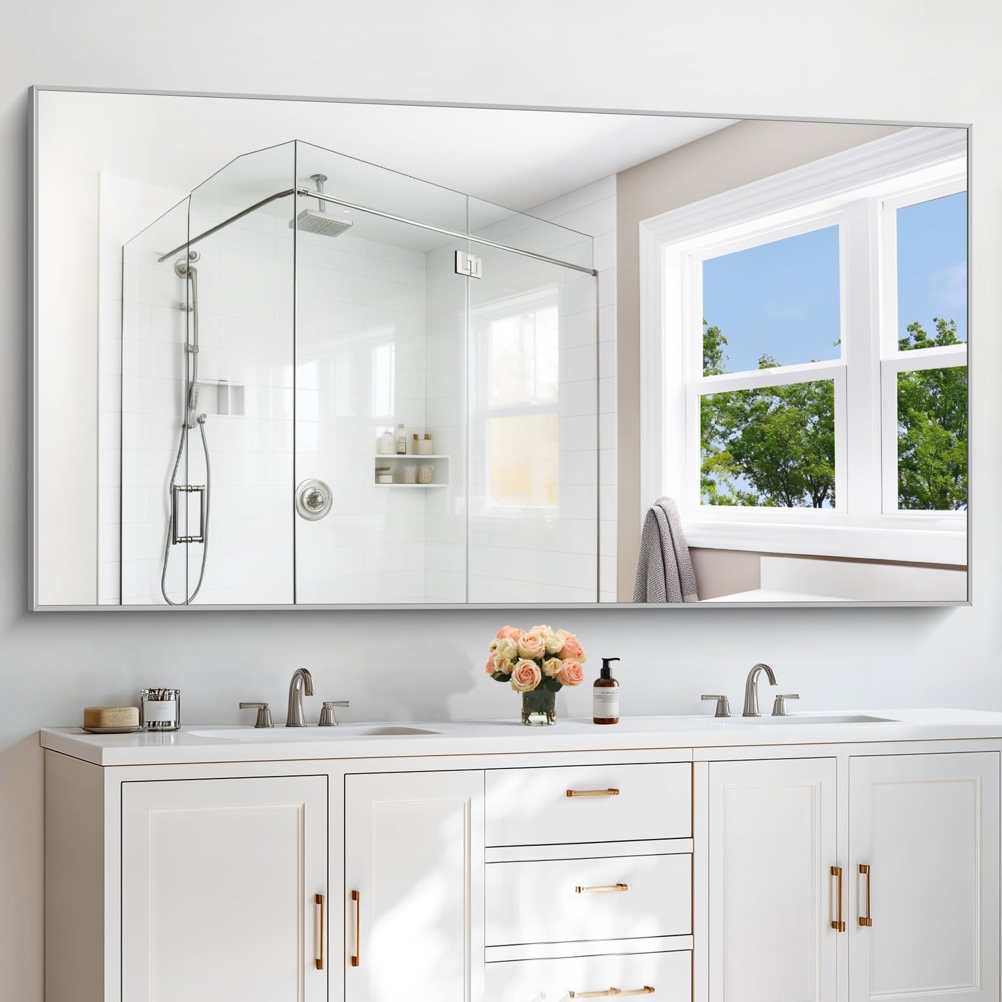40x48 Black Bathroom Mirror