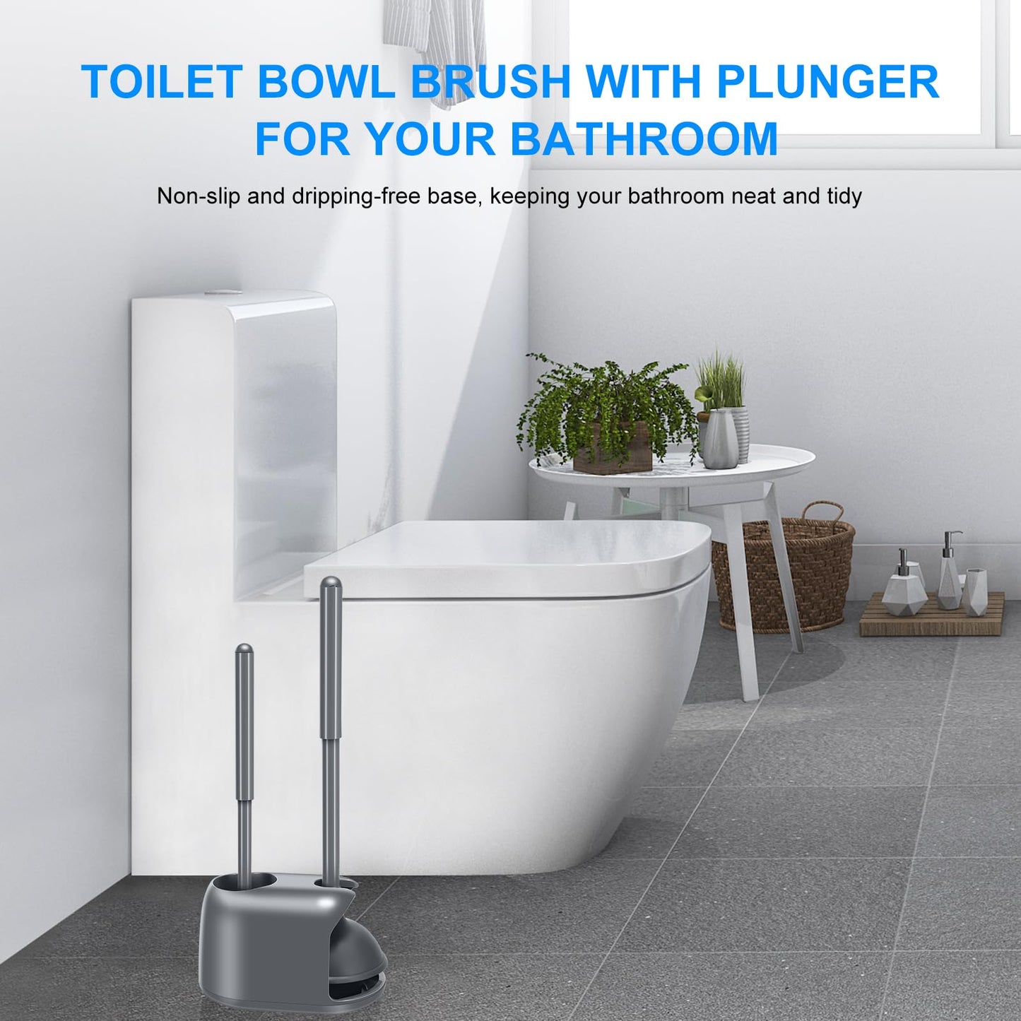 SetSail Toilet Brush & Plunger Combo, Black