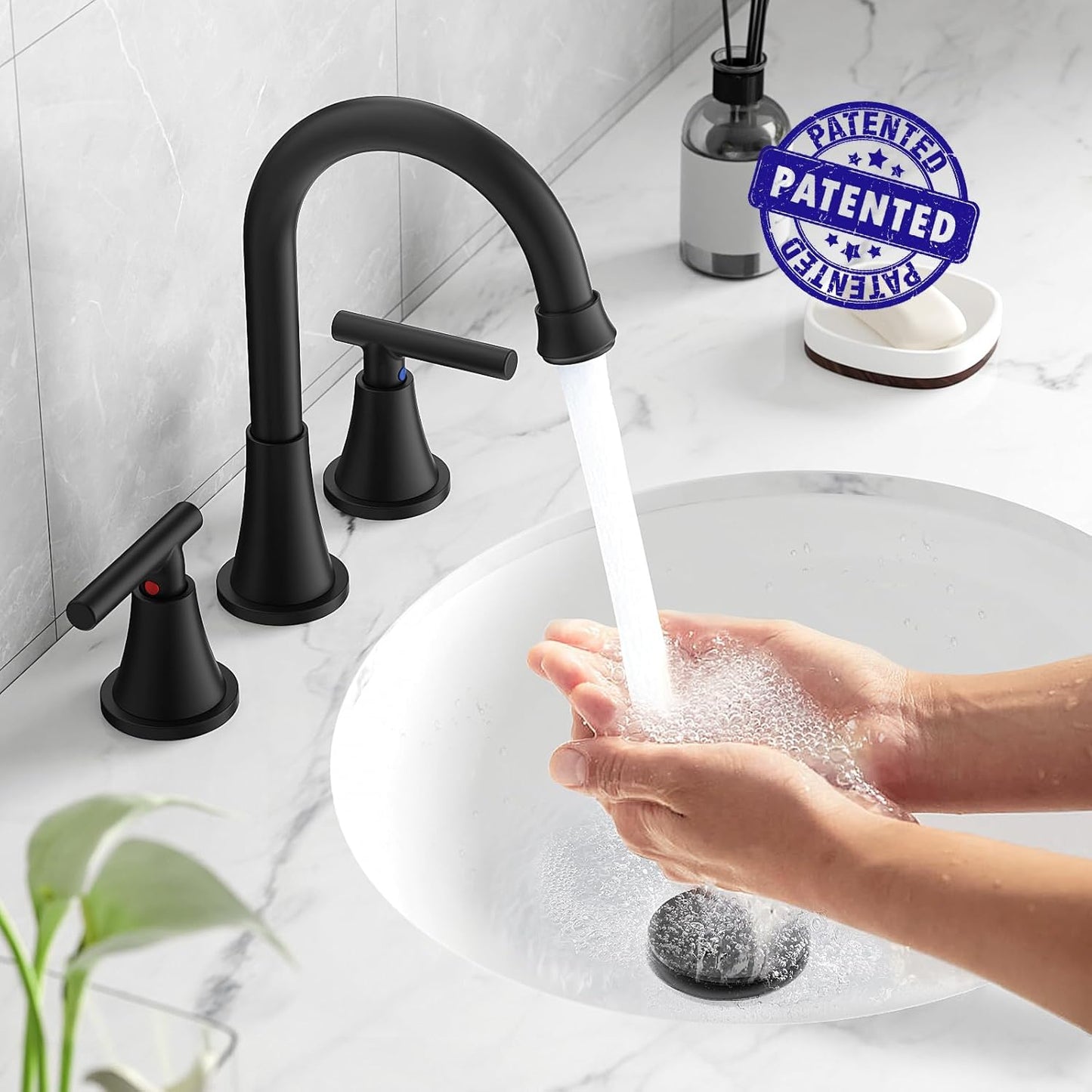 Hurran Matte Black Bathroom Faucet
