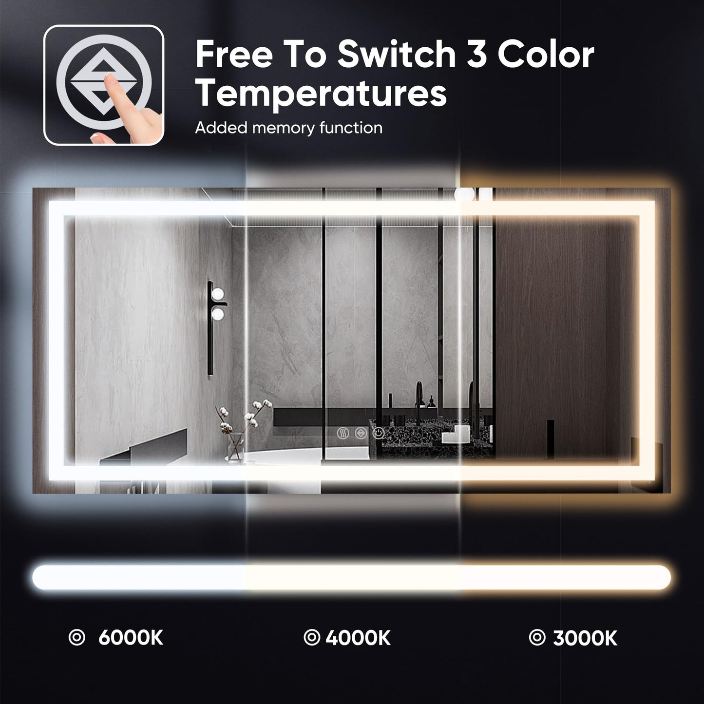 Antok 36x48 LED Bathroom Mirror