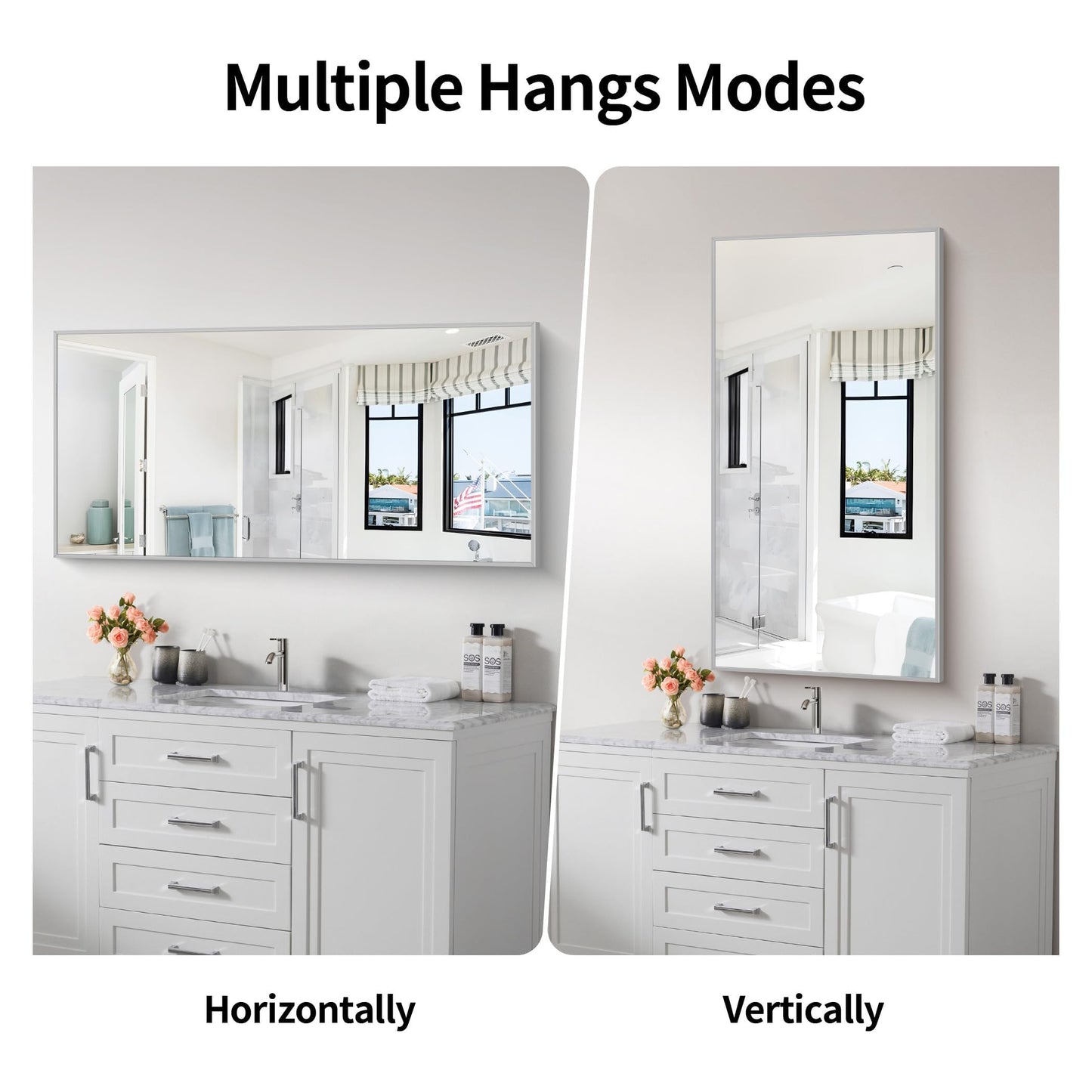 40x48 Black Bathroom Mirror