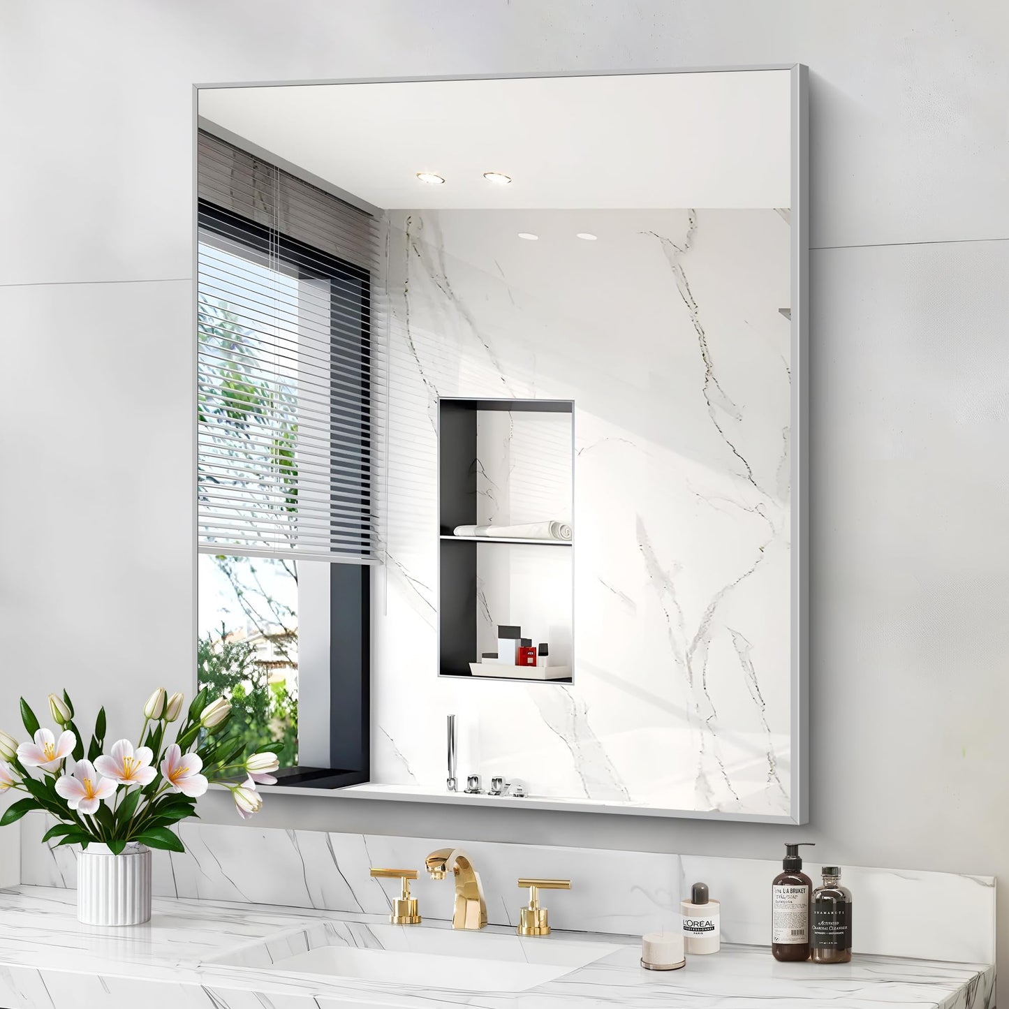 40x48 Black Bathroom Mirror