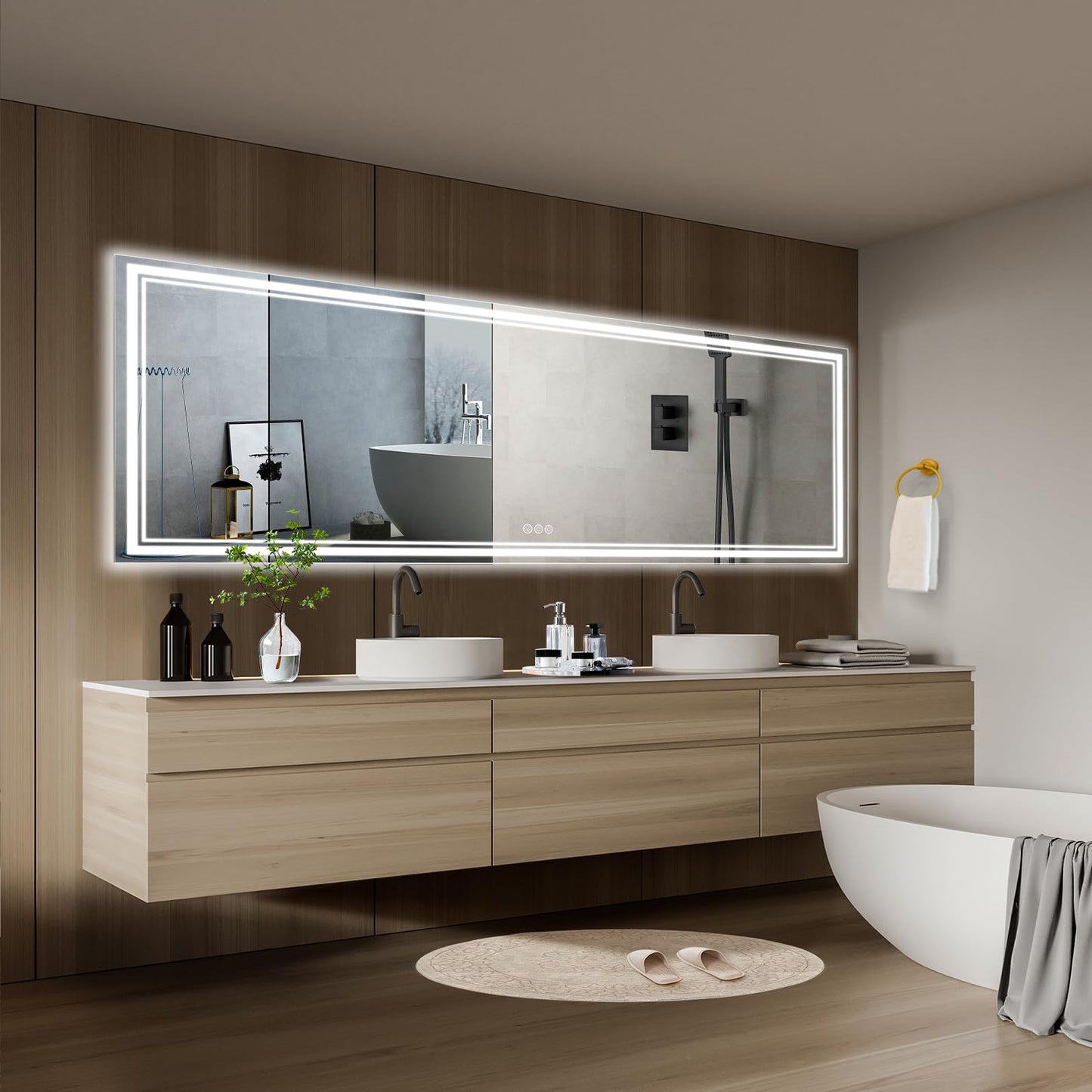 110x40" LED Bathroom Mirror