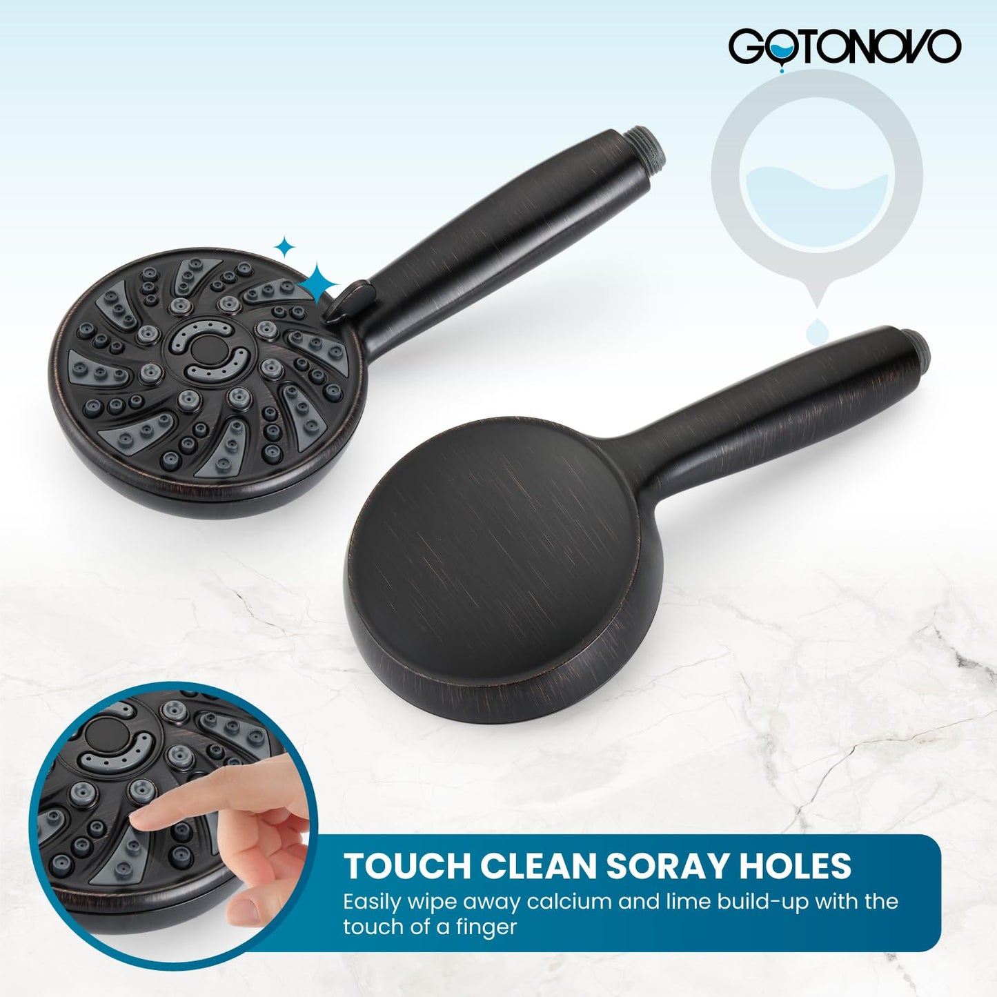gotonovo Matte Black Shower Set