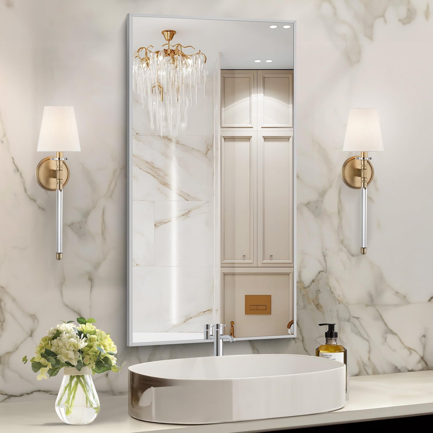 40x48 Black Bathroom Mirror