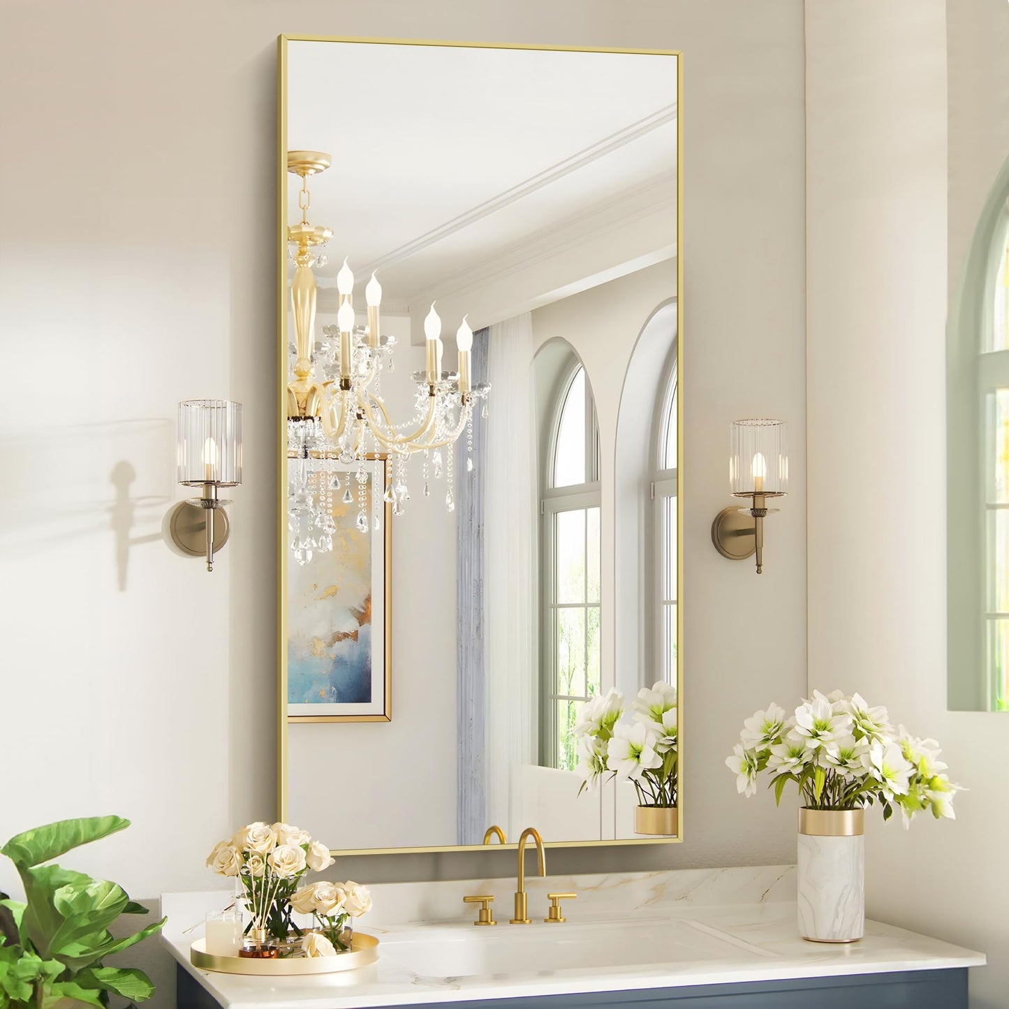 40x48 Black Bathroom Mirror
