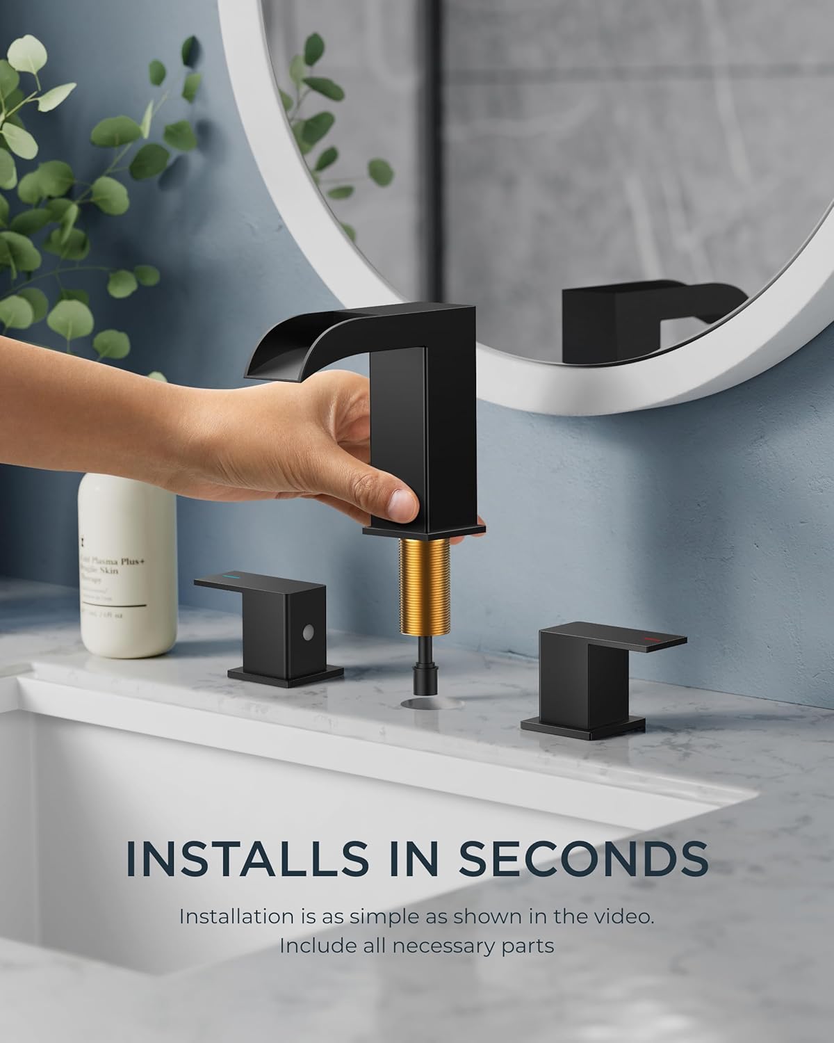 FORIOUS Matte Black Bathroom Faucet