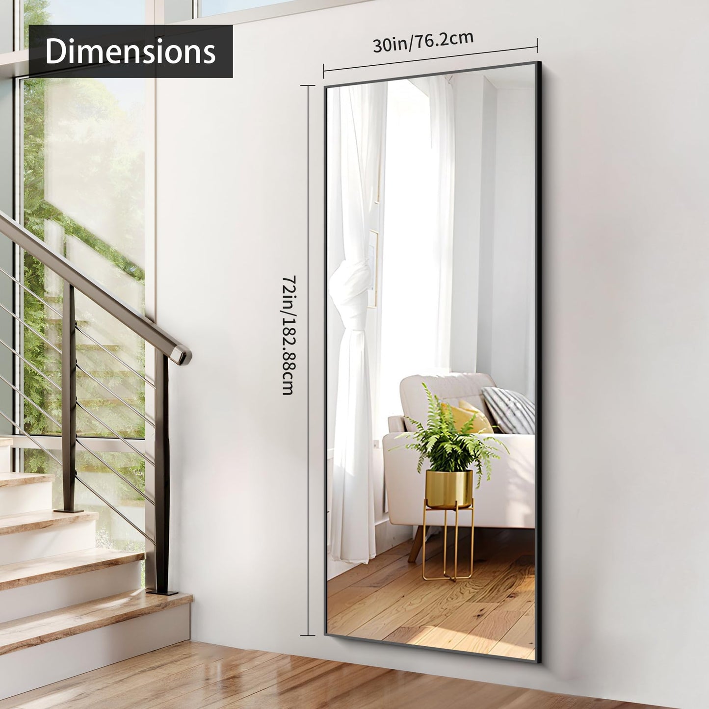 40x48 Black Bathroom Mirror
