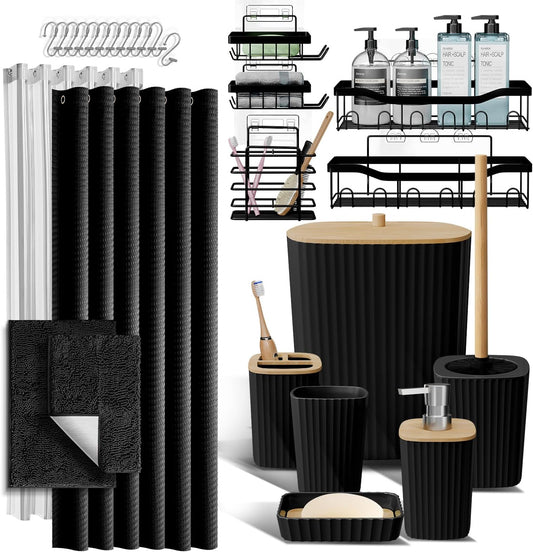 Bathroom Accessory Set – 27PC Black