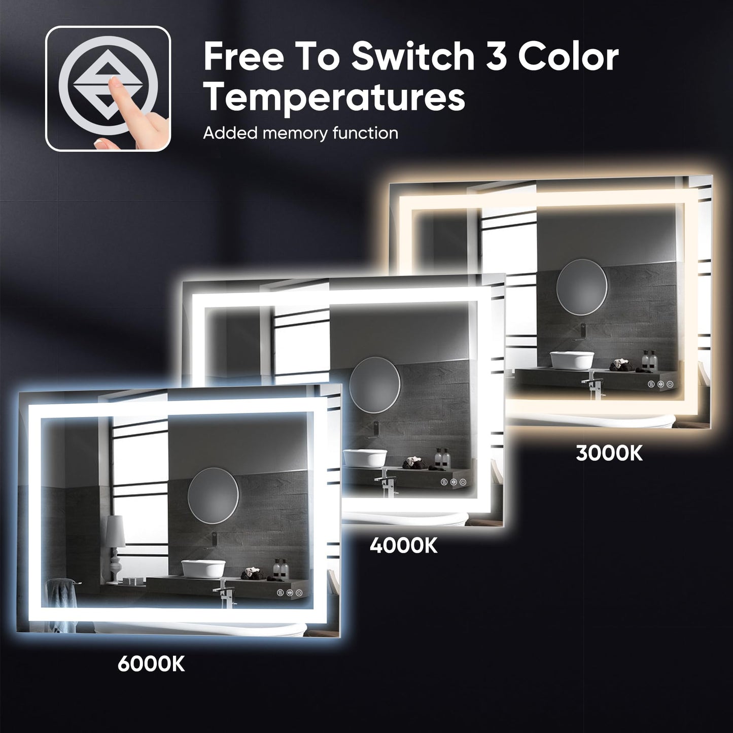 Antok 36x48 LED Bathroom Mirror