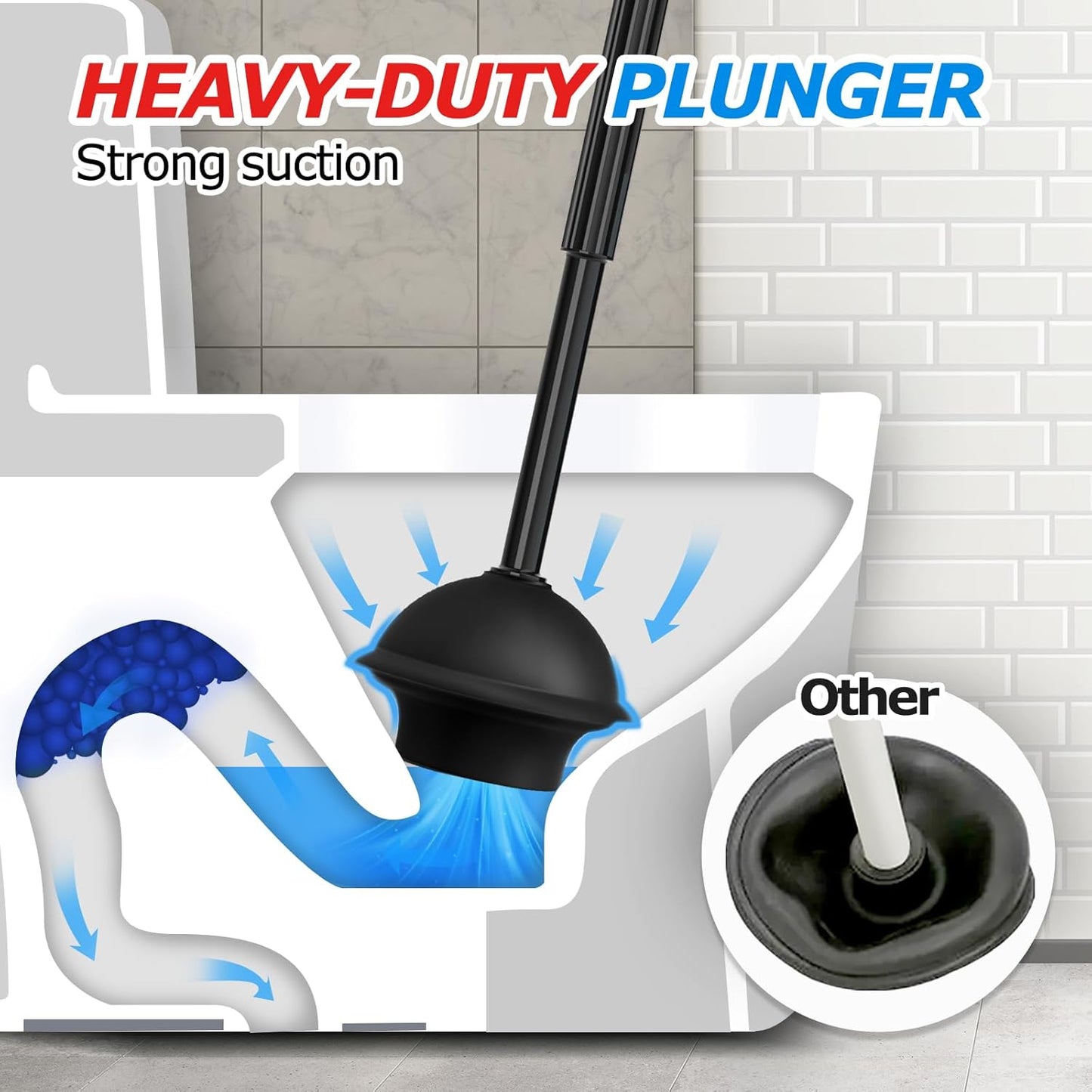 2-in-1 Toilet Brush & Plunger Set
