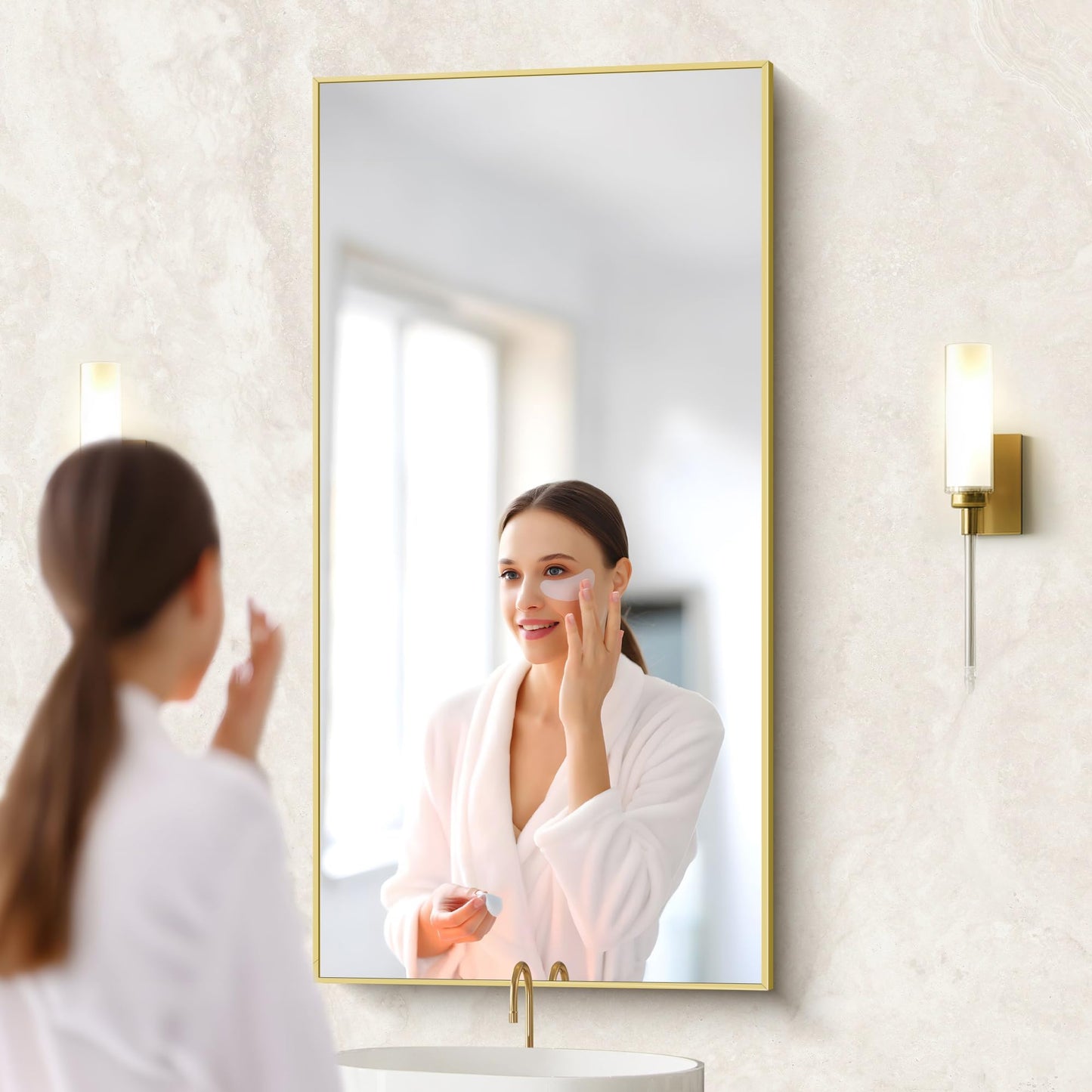 40x48 Black Bathroom Mirror