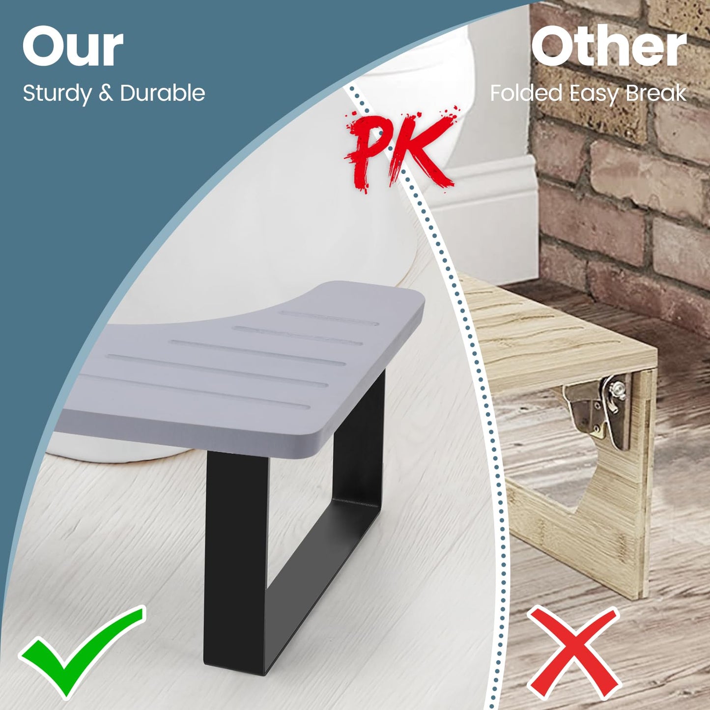 Black Bamboo Toilet Stool – Anti-Slip