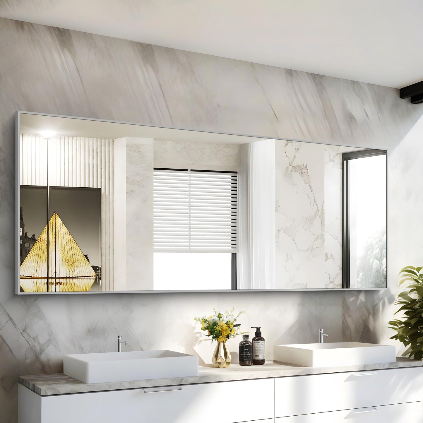 40x48 Black Bathroom Mirror