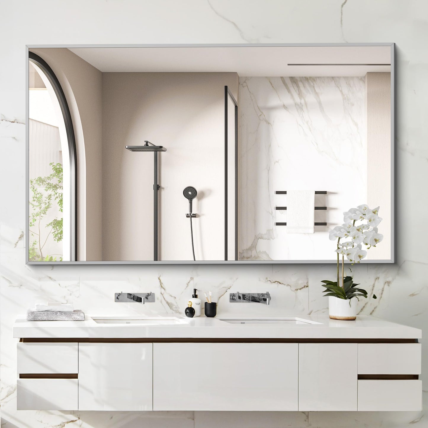 40x48 Black Bathroom Mirror