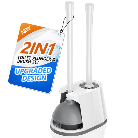 Toilet Cleaner Set – White & Grey