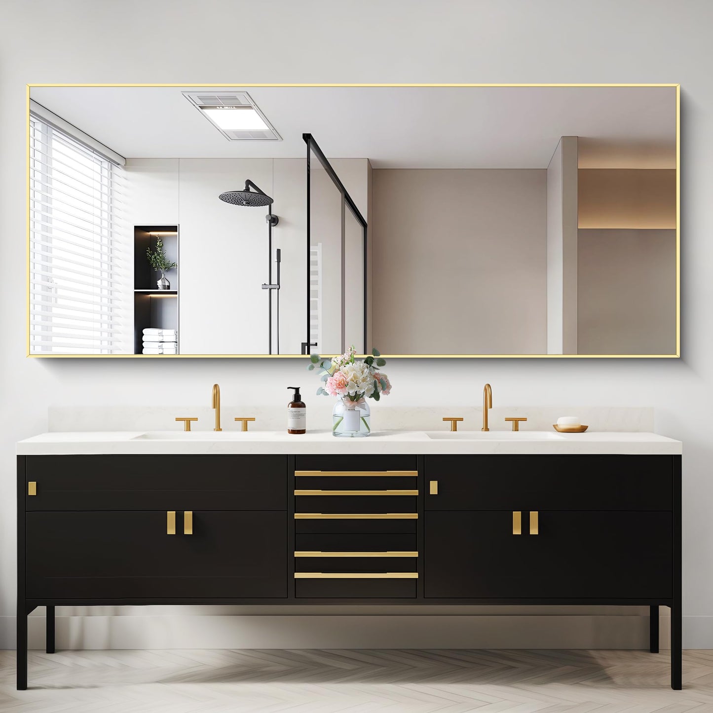 40x48 Black Bathroom Mirror