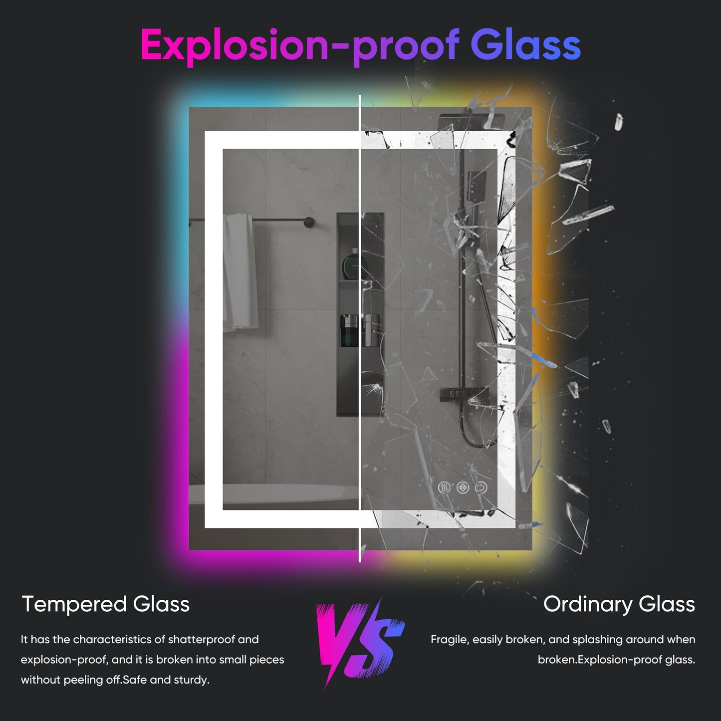 Antok 36x48 LED Bathroom Mirror
