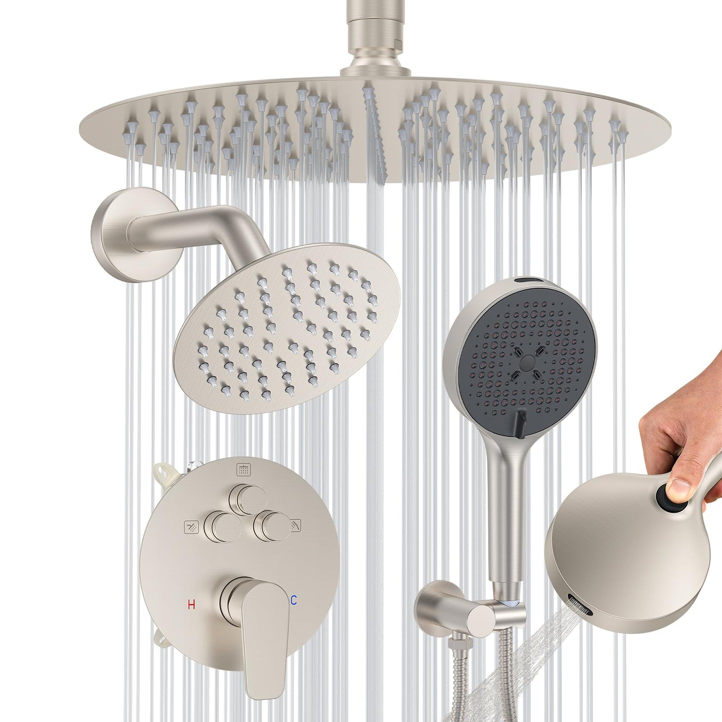 Brushed Nickel Shower Set