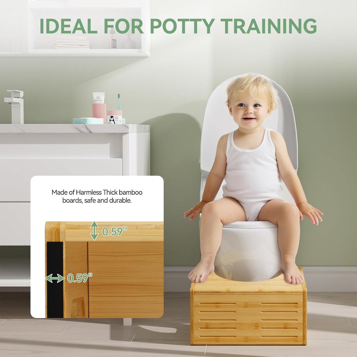 Toddler Toilet Stool – 3-in-1, 9"
