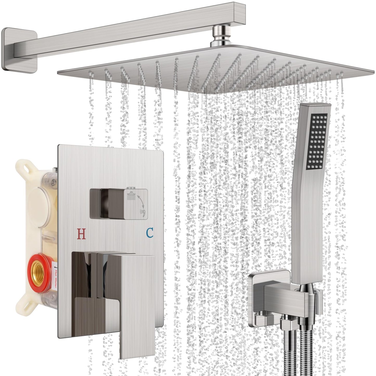 Black Shower Faucet Set - 10"