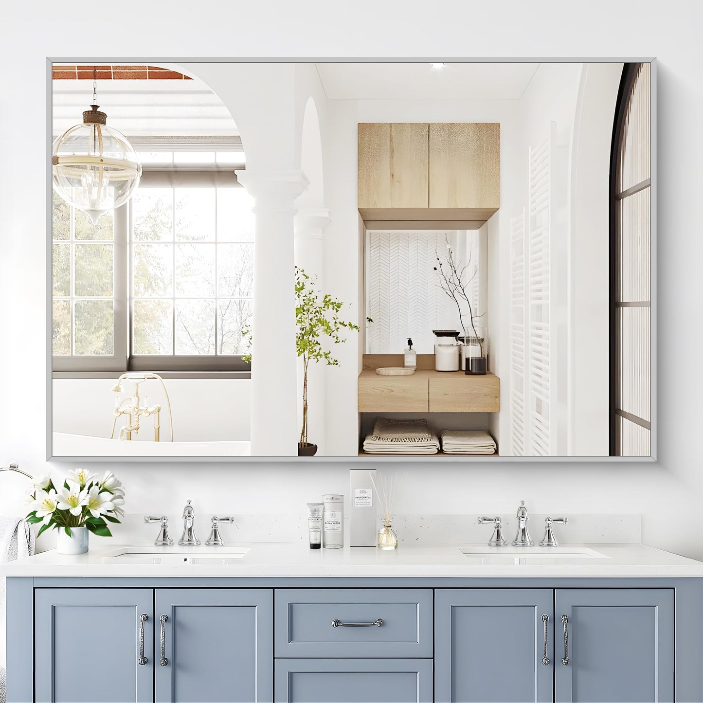 40x48 Black Bathroom Mirror