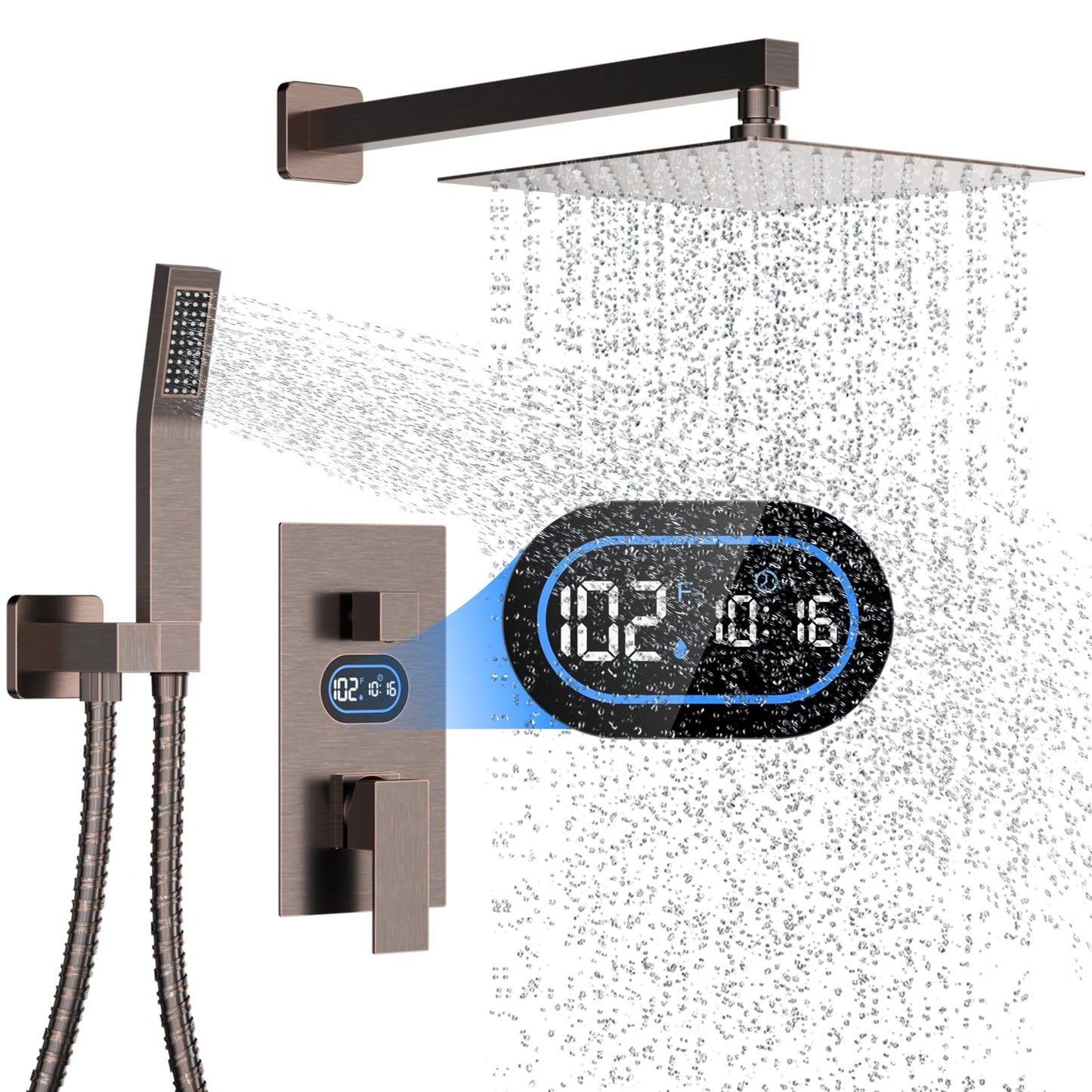 Matte Black 12" Shower System