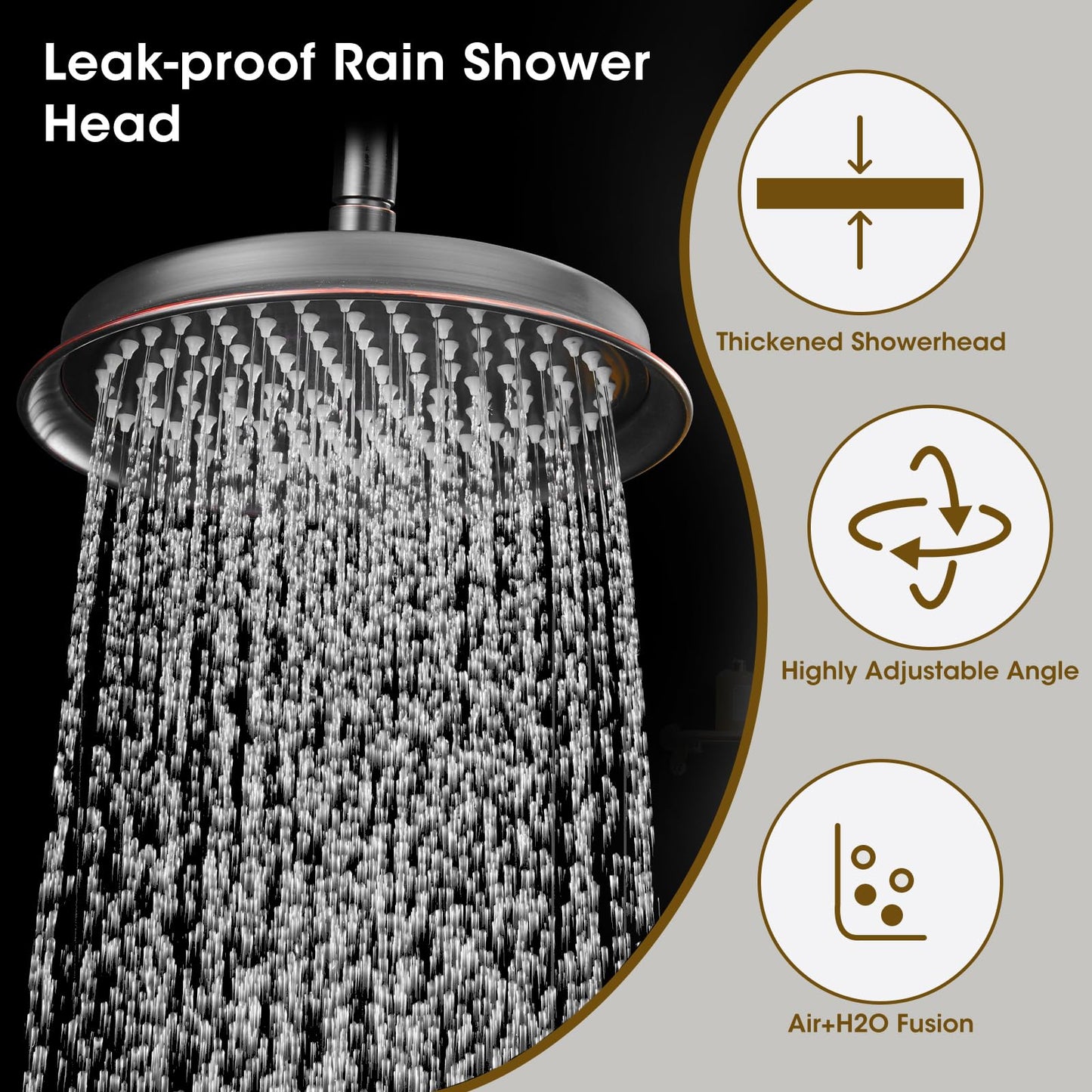 Rain Shower System – Brushed Gold