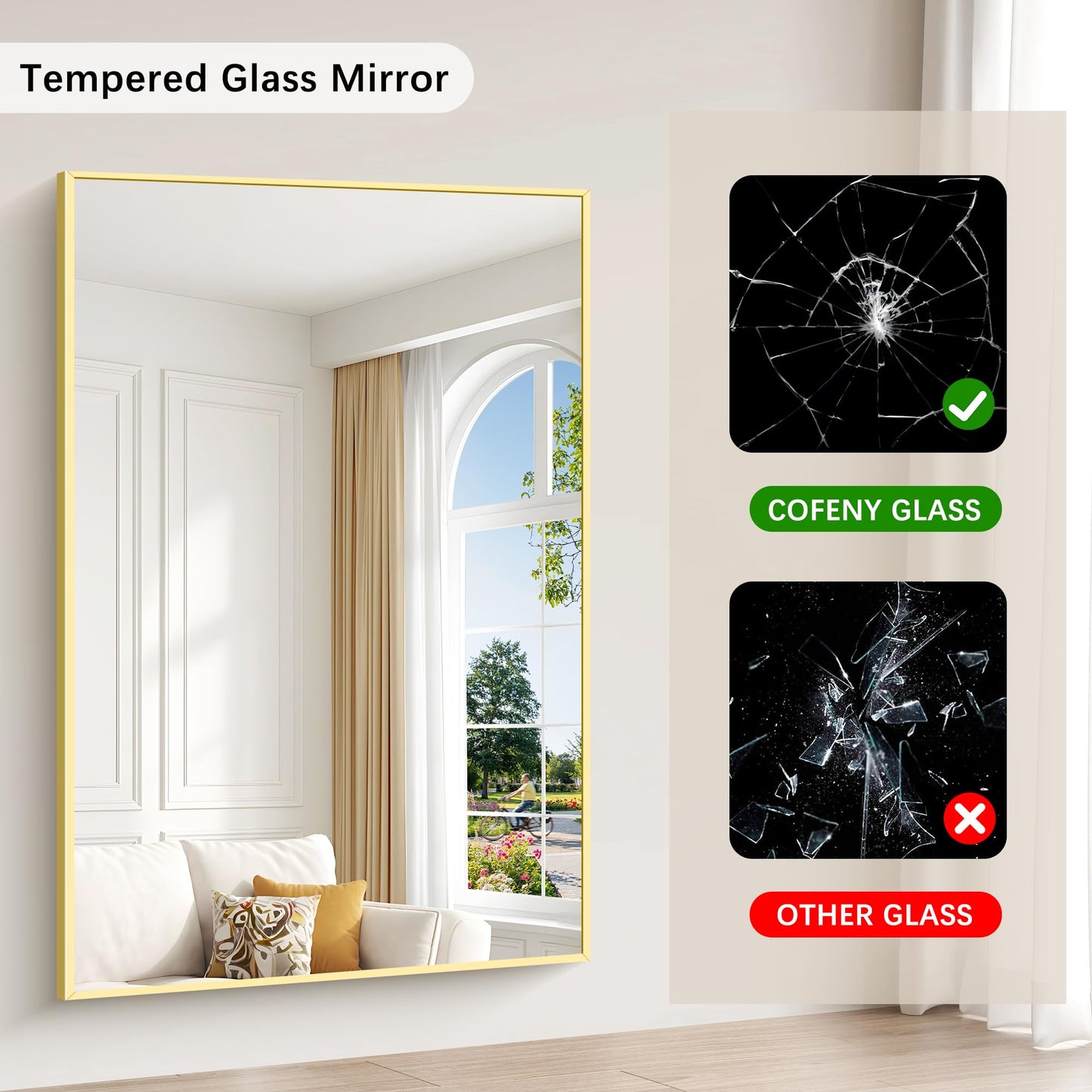 40x48 Black Bathroom Mirror