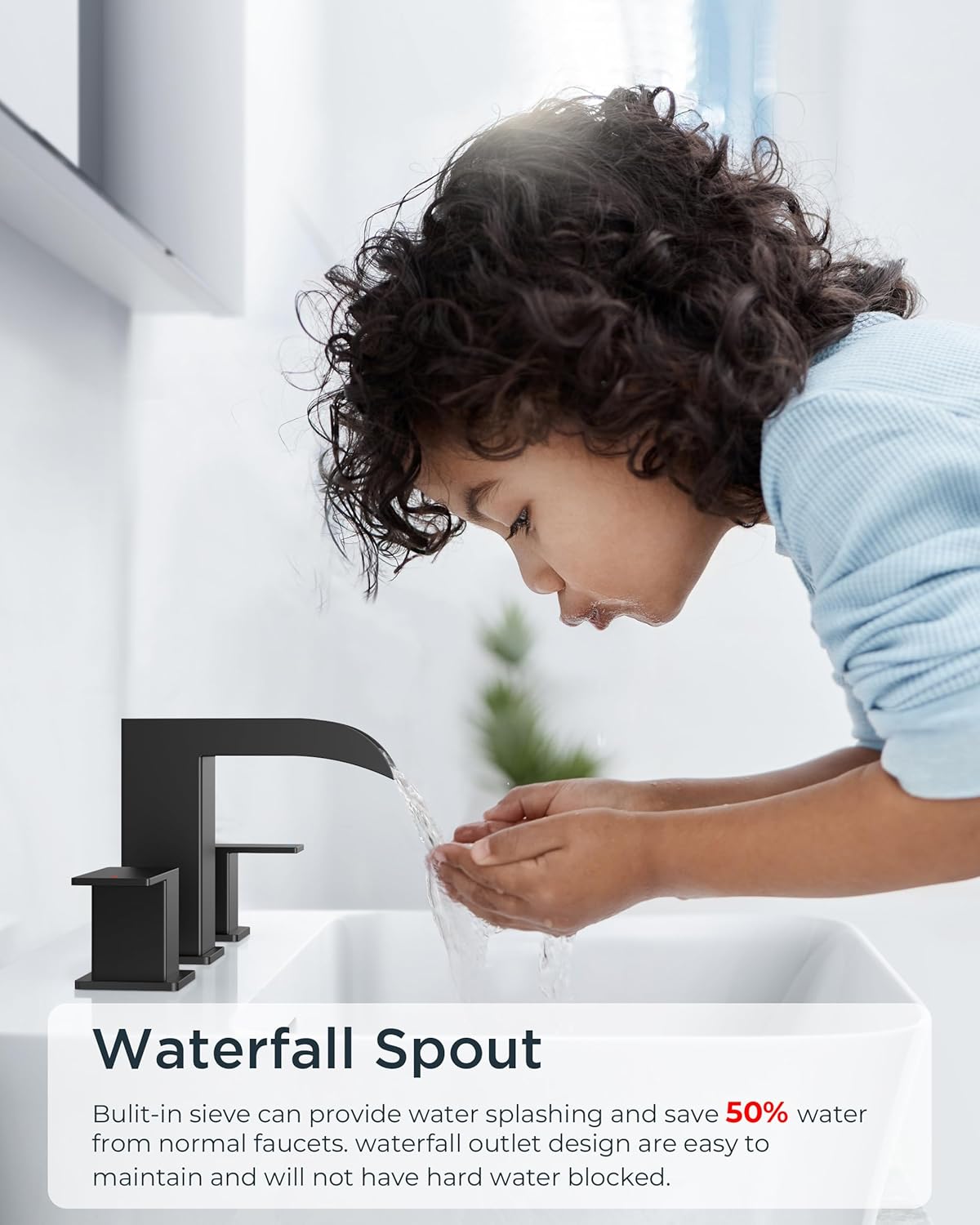 FORIOUS Matte Black Bathroom Faucet
