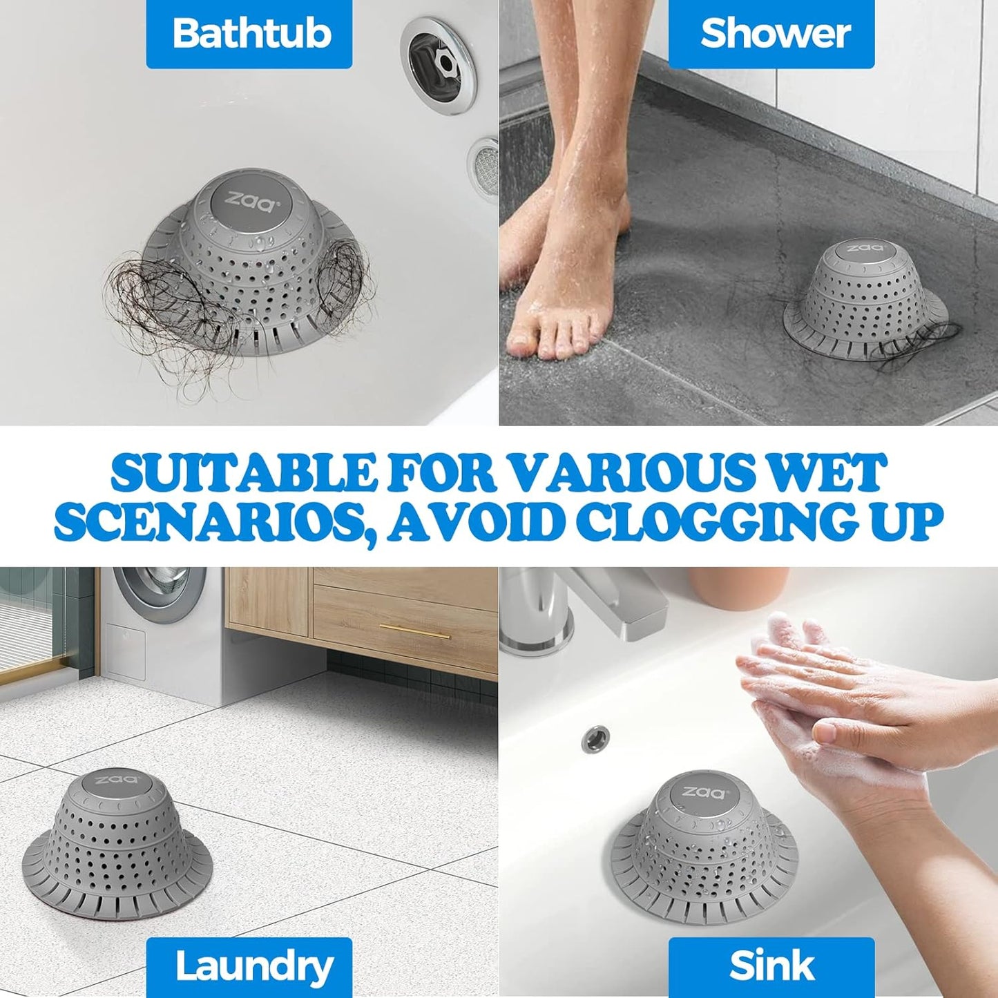 zaa Silicone Bathtub Hair Catcher