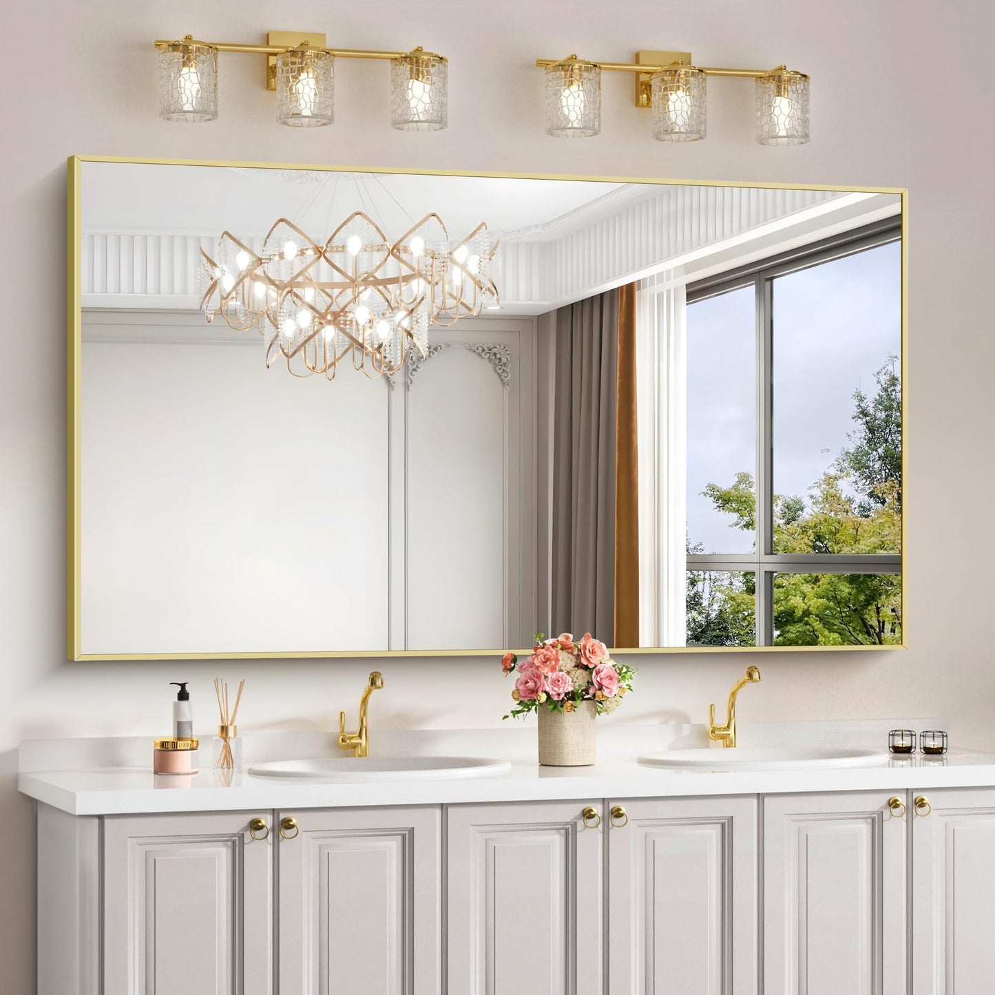40x48 Black Bathroom Mirror