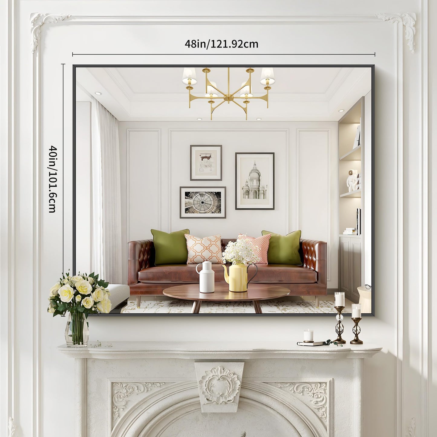 40x48 Black Bathroom Mirror