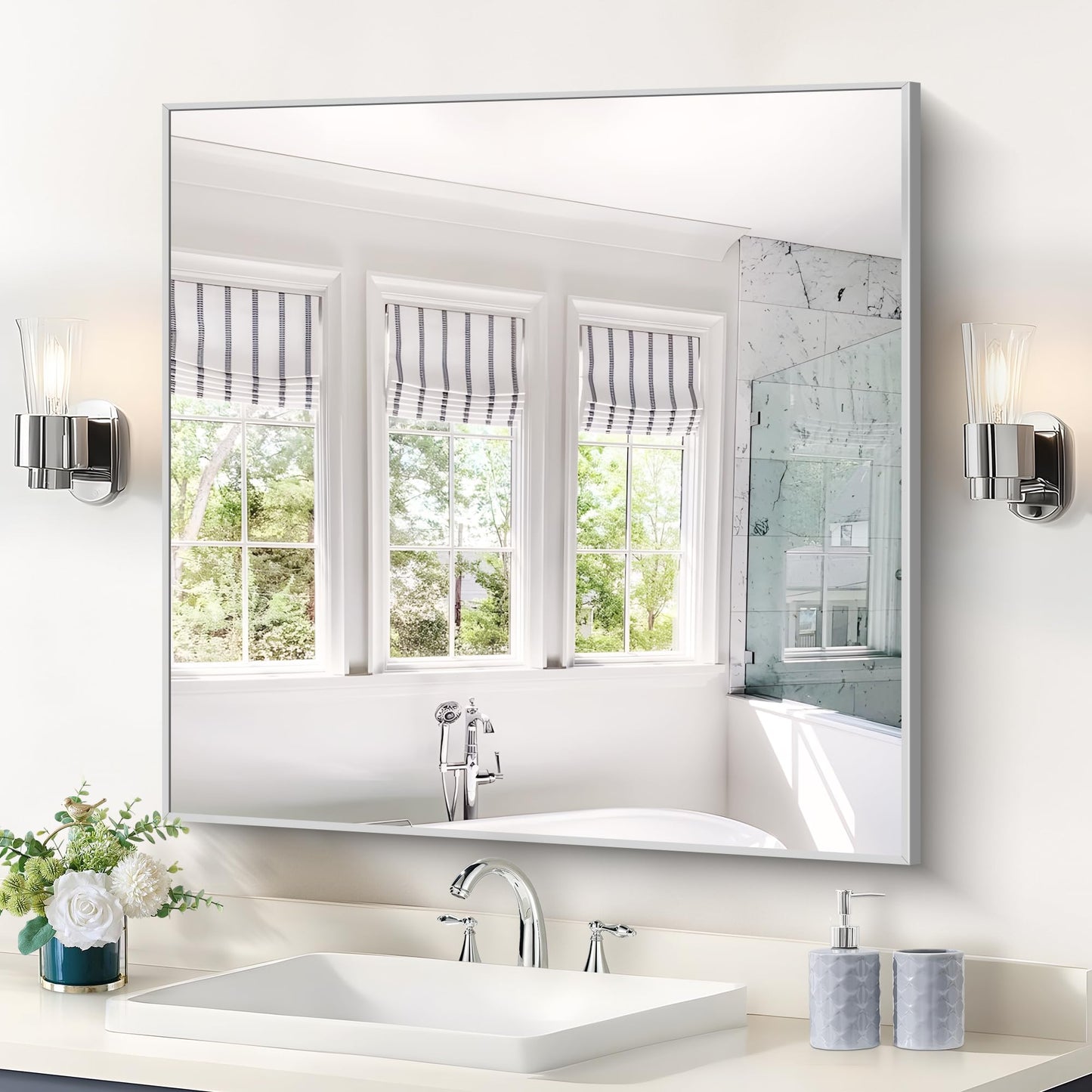 40x48 Black Bathroom Mirror