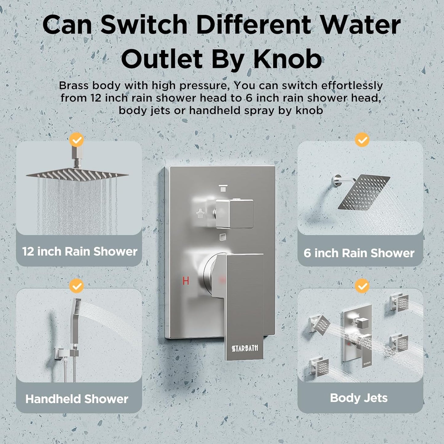 4-Jet Shower System – Brushed Nickel