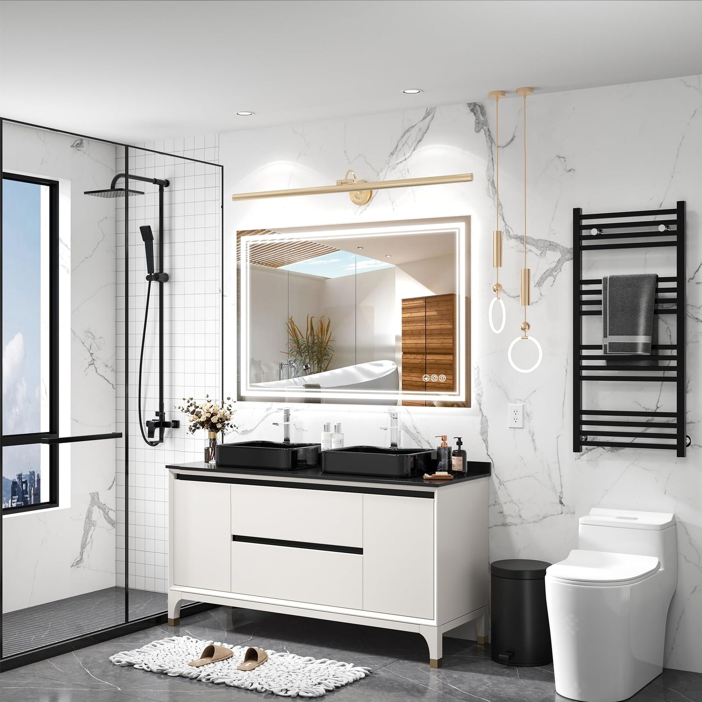 110x40" LED Bathroom Mirror