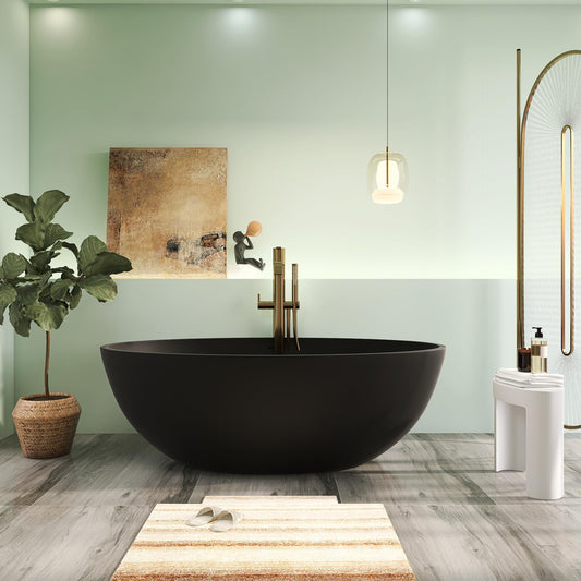 65" Solid Surface Tub - Cream